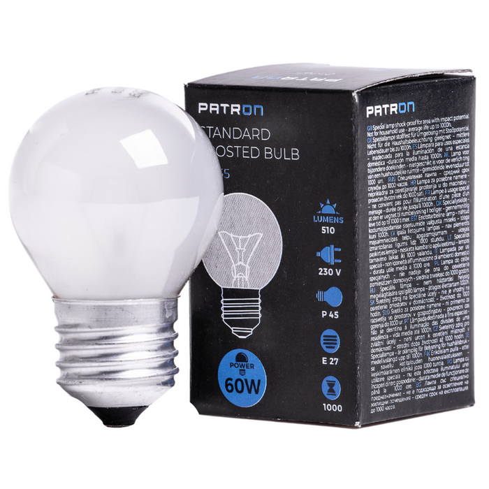 Patron - 05165 Incandescent Bulb E27 60W P45 230V FR