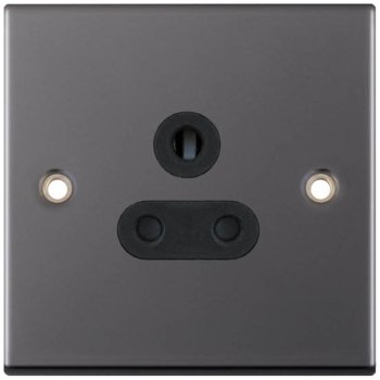 Selectric 5M Black Nickel 1 Gang 5A Round Pin Socket with Black Insert