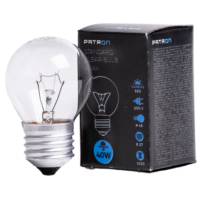 Patron - 05064 Incandescent Bulb E27 40W P45 230V CL
