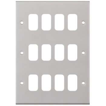 Selectric 7M-Pro GRID360 Satin Chrome 12 Gang Faceplate