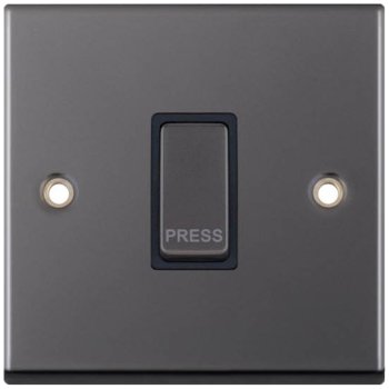 Selectric 7M-Pro Black Nickel 1 Gang 10A Push to Make Switch with Black Insert