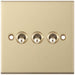 Selectric 5M Satin Brass 3 Gang 10A 2 Way Toggle Switch