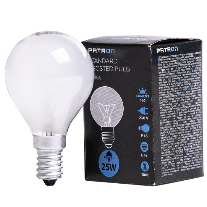 Patron - 05166 Incandescent Bulb E14 25W P45 230V FR