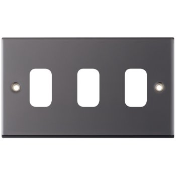 Selectric 5M GRID360 Black Nickel 3 Gang Faceplate