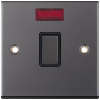 Selectric 5M Black Nickel 1 Gang 20A DP Switch with Neon and Black Insert