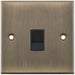 Selectric 5M Antique Brass 1 Gang RJ11 Socket with Black Insert