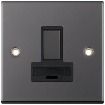 Selectric 5M Black Nickel 13A DP Switched Fused Connection Unit with Black Insert