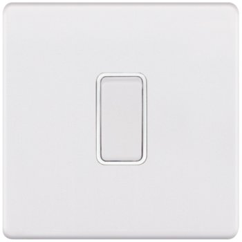 Selectric 5M-Plus Matt White 1 Gang 10A 2 Way Switch with White Insert