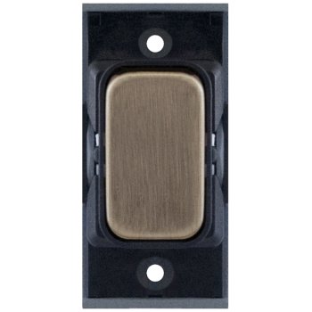 Selectric GRID360 Antique Brass 10A Intermediate Switch Module with Black Insert
