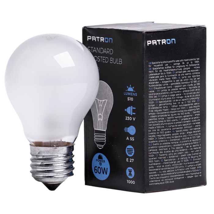 Patron - 05279 Incandescent Bulb E27 60W A55 230V FR