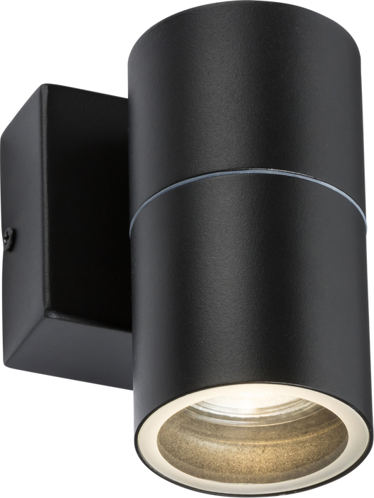 Knightsbridge OWALL01BKP 230V IP54 GU10 Fixed Single Wall Light with Photocell Sensor - Black