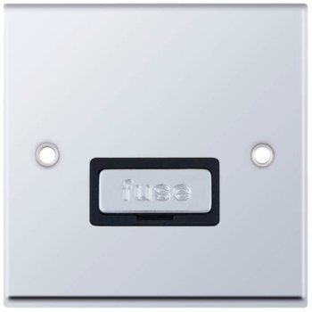 Selectric 7M-Pro Polished Chrome 13A Fused Connection Unit with Black Insert