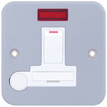 Selectric Metal Clad 13A DP Switched Fused Connection Unit with Flex Outlet and Neon