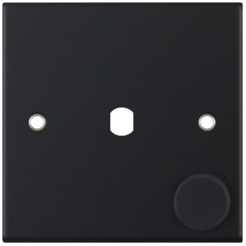 Selectric 5M Matt Black 1 Gang Single Aperture Dimmer Plate with Matching Knob