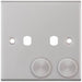 Selectric 5M Satin Chrome 1 Gang Twin Aperture Dimmer Plate with Matching Knobs