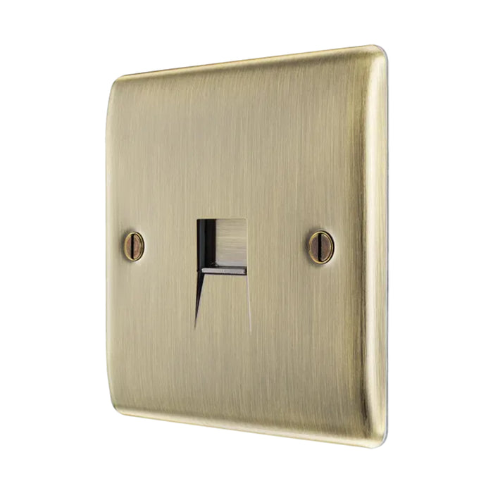 BG Nexus NABBTS1 Metal Antique Brass Single 1G Slave Telephone Socket Bg Nexus Metal - Antique Brass BG - Sparks Warehouse
