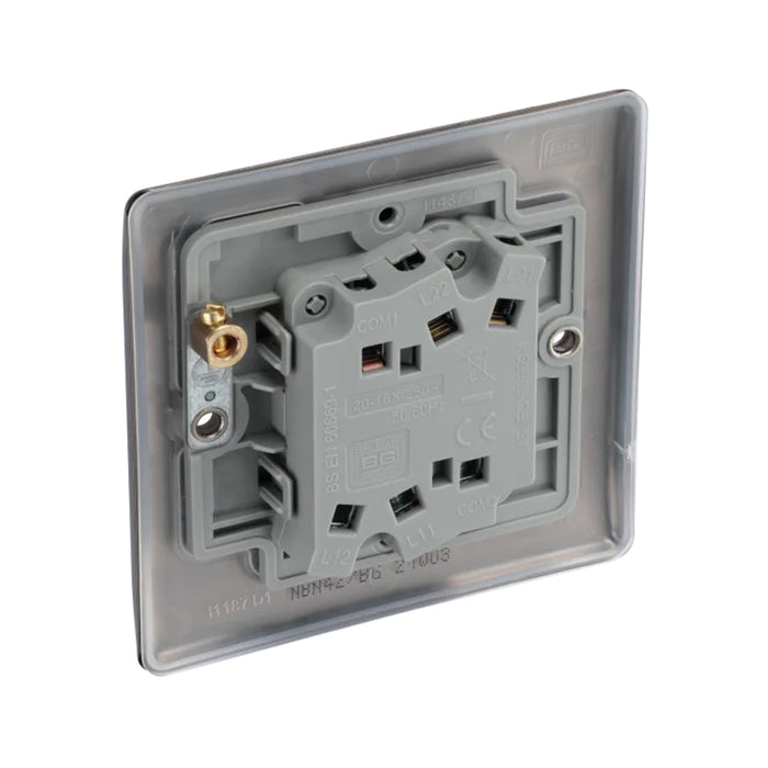 BG Nexus NBN42 Black Nickel 10AX 2 Gang 2 Way Plate Switch BG Nexus Metal - Black Nickel BG - Sparks Warehouse