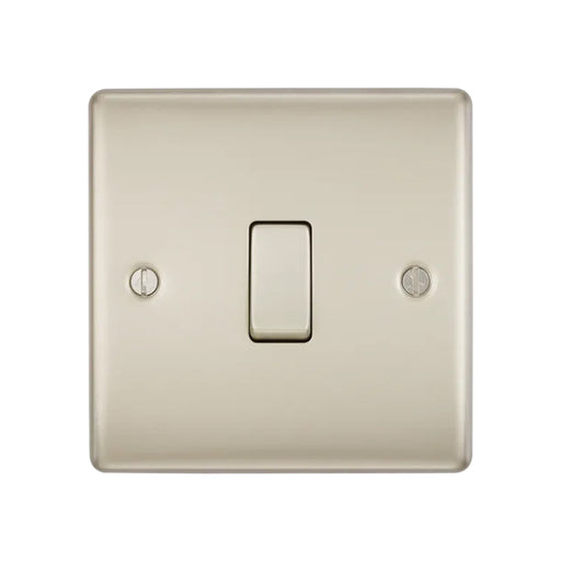 BG Nexus NPR12 Metal Pearl Nickel Light Switch Plate - Single 1 Gang 2 Way BG Nexus Metal - Pearl Nickel BG - Sparks Warehouse