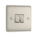 BG Nexus NPR42 Metal Pearl Nickel Light Switch Plate - Double 2 Gang 2 Way - DISCONTINUED BG Nexus Metal - Pearl Nickel BG - Sparks Warehouse