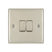 BG Nexus NPR42 Metal Pearl Nickel Light Switch Plate - Double 2 Gang 2 Way - DISCONTINUED BG Nexus Metal - Pearl Nickel BG - Sparks Warehouse