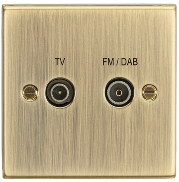 Knightsbridge CS016AB Diplex TV & FM Dab Outlet - Antique Brass - DISCONTINUED