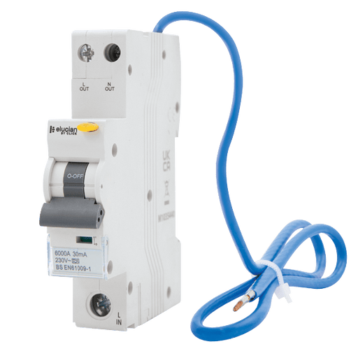 Scolmore CU1RCBO10C Rcbo C Curve 1 Pole + Unswitched Neutral True 6ka C Curve 10a 30ma Rcbo (type A)