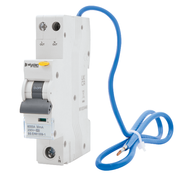Scolmore CU1RCBO6B Rcbo B Curve 1 Pole + Unswitched Neutral True 6ka B Curve 6a 30ma Rcbo (type A)