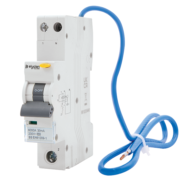 Scolmore CU1RCBOD45C Rcbo C Curve 1 Pole + Switched Neutral Bi-directional True 6ka C Curve 45a 30ma Rcbo (type A)