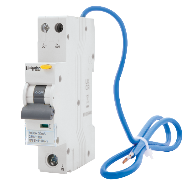 Scolmore CU1RCBON16C Rcbo C Curve 1 Pole + Switched Neutral True 6ka C Curve 16a Rcbo 30ma Trip (type A)