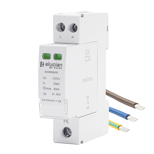 Scolmore CU1SPD275T Spd Type 2 2 Pole 18mm 275uc 40ka Spd With Tails