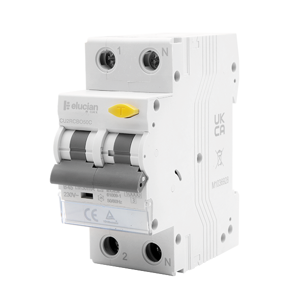 Scolmore CU2RCBO50C Rcbo C Curve Double Pole Bi-directional True 6ka C Curve 50a 30ma Rcbo (type A)