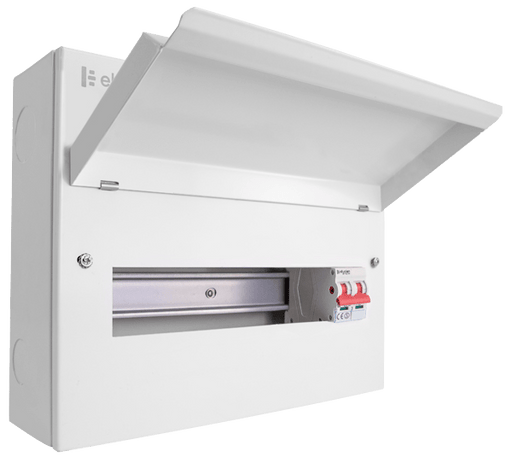 Scolmore CUEB14MS12 Consumer Unit Main Swtich 14 Way Metal Consumer Unit With 100a Mains Switch (12 Free Ways)