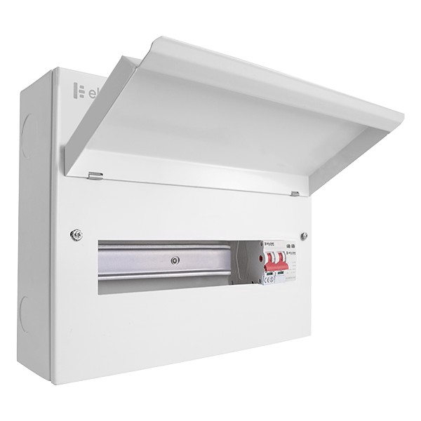 Scolmore CUEB14MSSP11 Consumer Unit Mainswitch And Spd 14 Way Elucian Metal Consumer Unit With 100a Main Switch & 18mm 2 Pole Spd (11 Free Ways)