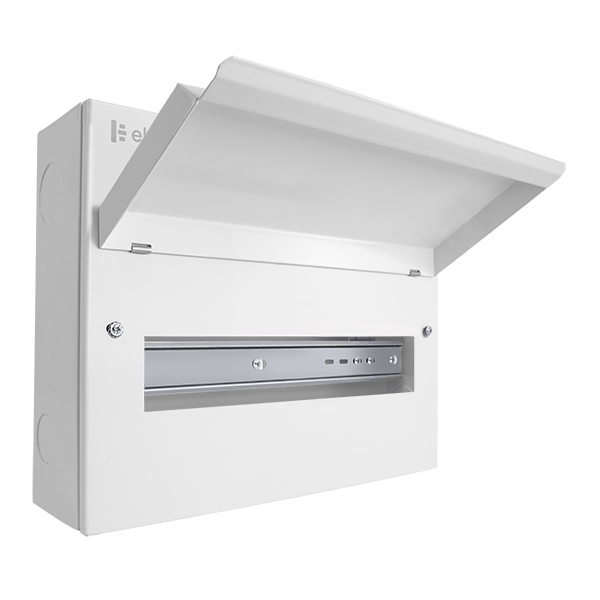Scolmore CUEB14 Consumer Unit Unfurnished 14 Way Elucian Metal Consumer Unit Unpopulated