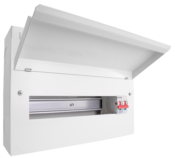 Scolmore CUEB16MS14 Consumer Unit Main Swtich 16 Way Elucian Metal Consumer Unit With 100a Mains Switch (14 Free Ways)