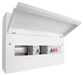 Scolmore CUEB16MSRCDSP8 Consumer Unit Split Load Spd 16 Way Elucian Metal Consumer Unit With 100a Mains Switch, 2 X 80a Rccb & 2 Pole 36mm Spd (8 Free Ways)