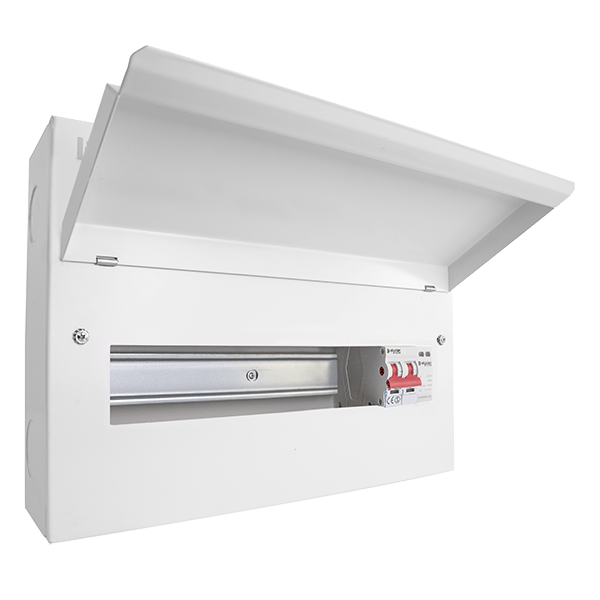 Scolmore CUEB16MSSP13 Consumer Unit Mainswitch And Spd 16 Way Elucian Metal Consumer Unit With 100a Main Switch & 18mm 2 Pole Spd (13 Free Ways)