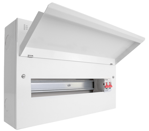 Scolmore CUEB18MS16 Consumer Unit Main Swtich 18 Way Elucian Metal Consumer Unit With 100a Mains Switch (16 Free Ways)