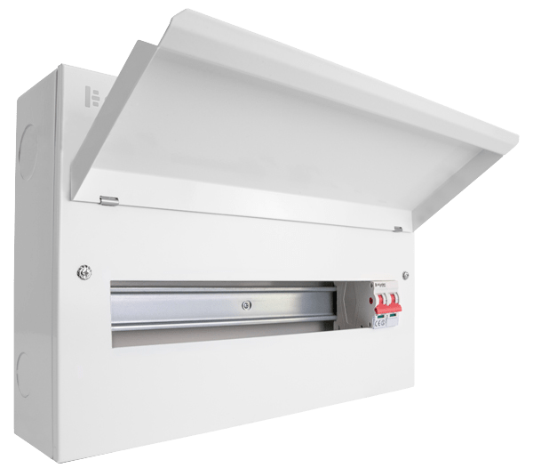 Scolmore CUEB18MS16 Consumer Unit Main Swtich 18 Way Elucian Metal Consumer Unit With 100a Mains Switch (16 Free Ways)