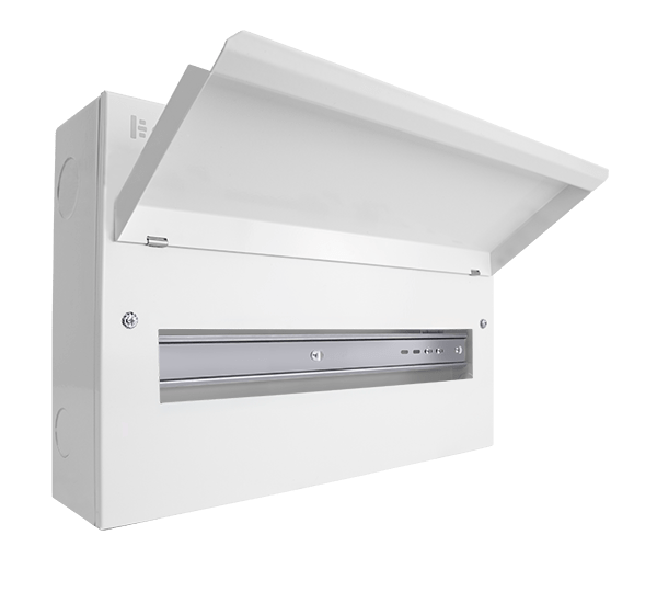 Scolmore CUEB18 Consumer Unit Unfurnished 18 Way Elucian Metal Consumer Unit Unpopulated