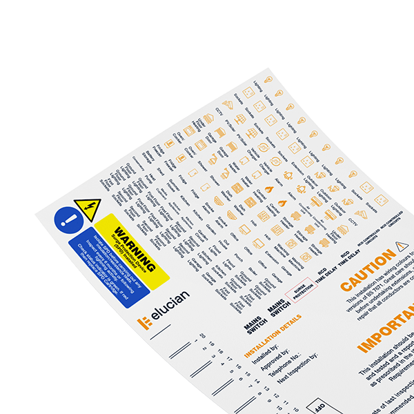 Scolmore CULAB1 Spares Sticker Elucian Metal Consumer Unit Sticker Set