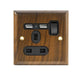 Caradok 1 Gang 2 x USB Walnut Wood Single Plug Socket Caradok - Sparks Warehouse