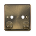 Scolmore DPAB152PL Click Deco Plus - 2 Gang Dimmer Plate and Knobs -Antique Brass Deco Plus Scolmore - Sparks Warehouse