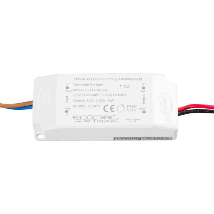ELED-15-24T - Ecopac ELED-15-24T Triac Dimmable LED Driver 24V 15W