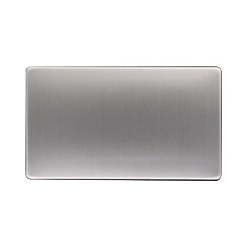 Caradok 2G Blank Plate Brushed Chrome