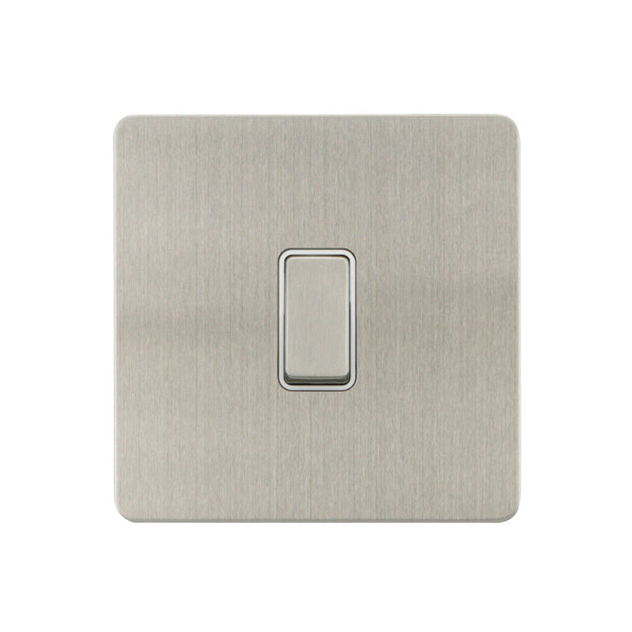 Caradok - The Ultra Flat - Brushed Chrome - FN029DMF - 1G Intermediate 10AX Switch Brushed Chrome, White Insert