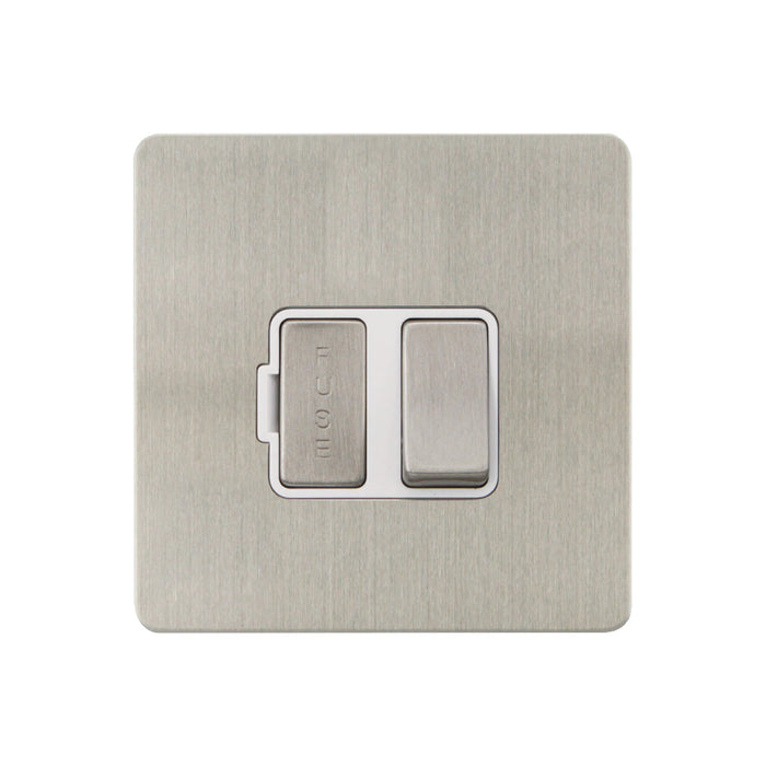 Caradok - The Ultra Flat - Brushed Chrome - FN059DMF - 13A Switched Spur Brushed Chrome, White Insert