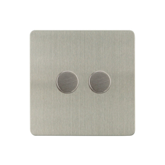 Caradok - The Ultra Flat - Brushed Chrome - FN148IUD - 2G Intelligent Universal Dimmer Switch Brushed Chrome (2 X 200W)