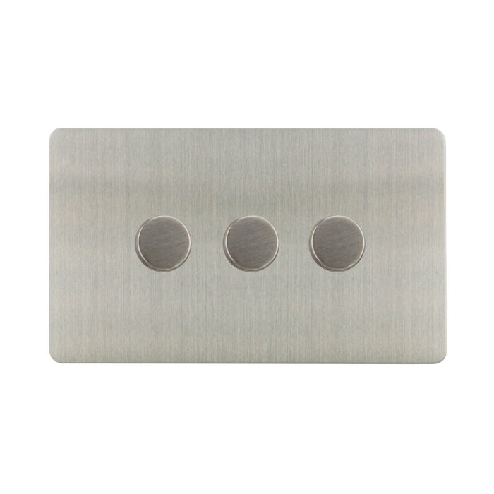 Caradok - The Ultra Flat - Brushed Chrome - FN155D - 500W 3G 2Way Incandescent Dimmer Brushed Chrome