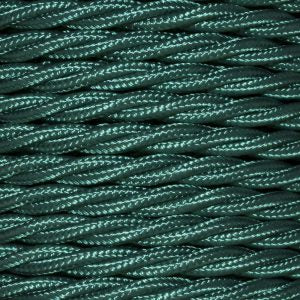 1.5mm Core Decorative Braided Fabric Flex - Forest Green - 1 Metre Length Braided Cable Sparks Warehouse - Sparks Warehouse